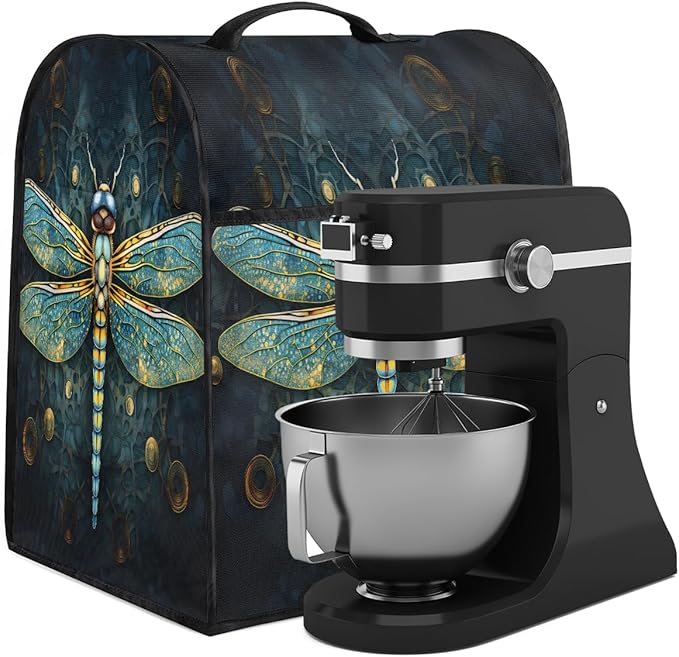 cfpolar Kitchen Aid Mixer Cover Compatible with 6-8 Quarts Animal Dragonfly Mandala Stand Mixer Cover Kitchen Aid Mixers Accessories Appliance Organizer Bag Dust Covers with Zipper Pocket