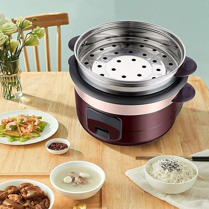 Mini Electric Rice Cooker with Keep Warm Function Multicooker/Food Steamer Inner Container Dishwasher-Safe Non-Stick (3L)