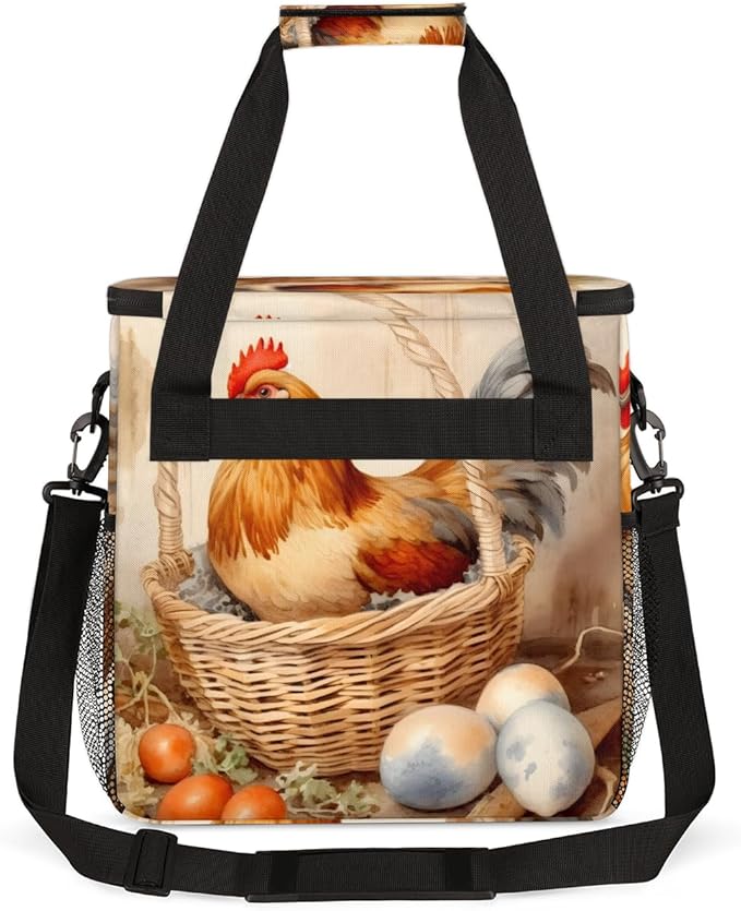 Easter Hen Egg Coffee Maker Carrying Bag Portable Travel Storage Tote Bag Compatible with K-Mini or K-Mini Plus Single Serve Coffee Brewer Carrying Case with Multiple Pockets &amp Shoulder Strap