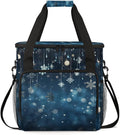 Xmas Snowflakes Coffee Maker Carrying Bag Fantastic Snowflakes Travel Storage Bag Compatible with K-Mini or K-Mini Plus Single Serve Coffee Brewer Carrying Case with Pockets &amp Shoulder Strap