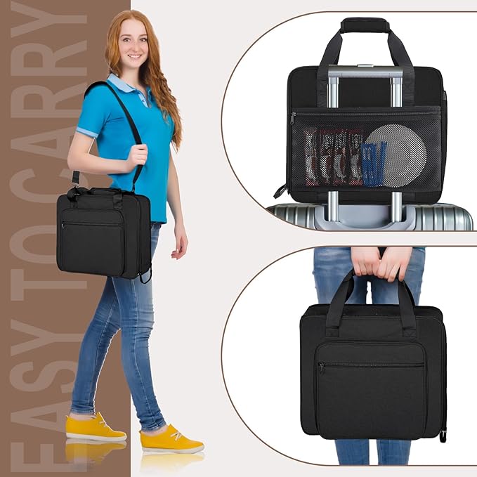 Portable Carrying Coffee Maker Travel Bag Match for Keurig K-Slim//K-Iced Plus Single Serve Coffee Machine Travel Bag with Padded Shoulder Straps Includes Multiple Storage Bags Black