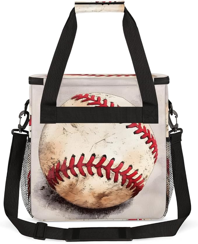 Oil Painting Baseball Coffee Maker Carrying Bag Graffiti Baseball Travel Storage Bag Compatible with K-Mini or K-Mini Plus Single Serve Coffee Brewer Carrying Case with Pockets &amp Shoulder Strap