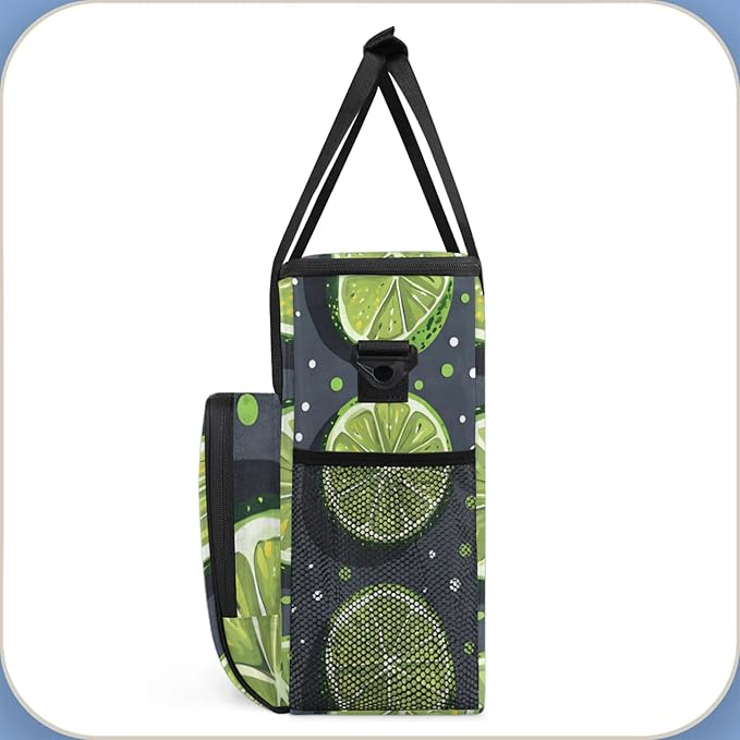 Lemon Slices Dots Coffee Maker Travel Bag for Keurig K-Mini/K-Mini Plus Insulated Waterproof Tote with Pockets for K-Cup Portable Single-Serve Brewer Case