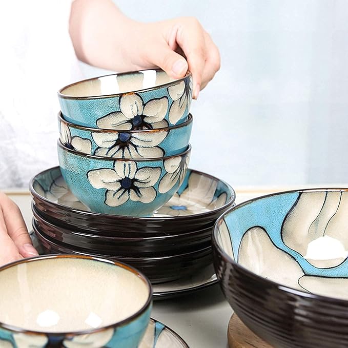 Elegant Dinnerware Set Dinner Plates Bowls Set Hand-Painted Dinnerware Set Rice Bowl Soup Bowl Dinner Plate Fish Plate Combination Ceramic Household Service For 212 Piece