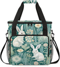 Easter Coffee Maker Carrying Bag Easter Rabbit Portable Travel Storage Tote Bag Compatible with K-Mini or K-Mini Plus Single Serve Coffee Brewer Carrying Case with Multiple Pockets &amp Shoulder St