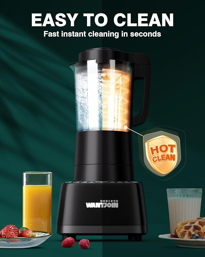 WantJoin Multifunctional Cooking BlenderHigh-Speed Countertop Blender 24000RPM Hot&ampCold9 One Touch Programs with 12H Delay Cook60 OzSoybean Milk Machine for Nut ButtersSoupsShakes and Smoot