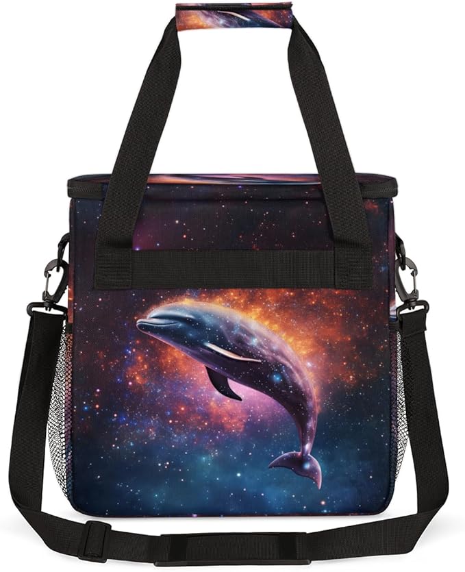 Dolphin Coffee Maker Carrying Bag Starry sky Portable Travel Storage Tote Bag Compatible with K-Mini or K-Mini Plus Single Serve Coffee Brewer Carrying Case with Multiple Pockets &amp Shoulder Stra