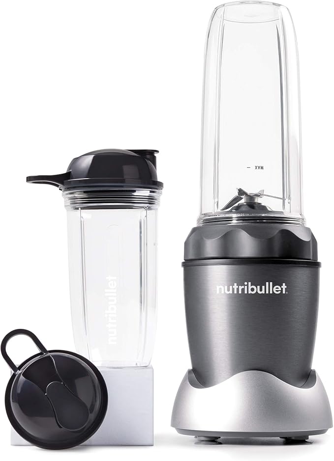 NutriBullet NB50100C Pro 1000 Single Serve Blender (1000W) 7-Piece Set Dark Gray/Light Gray Skirt