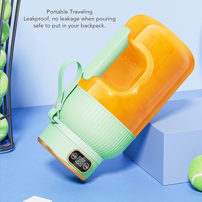 Portable Juicer Cup 150W 1200ml Mini Travel Blender with Detachable Design and Overload Prevention for Gym Home Office Sports Use (Green)