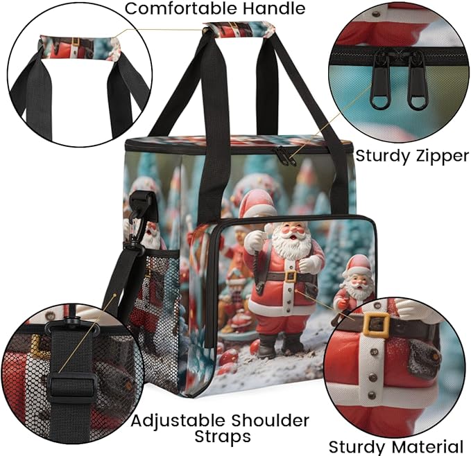 Colorful Santa Claus Coffee Maker Carrying Bag Dreamy Santa Claus Travel Storage Bag Compatible with K-Mini or K-Mini Plus Single Serve Coffee Brewer Carrying Case with Pockets &amp Shoulder Strap