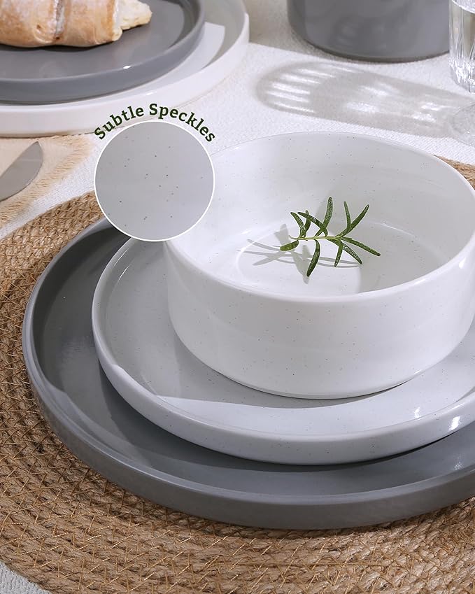 Famiware Nebula Plates and Bowls Set 12 Pieces Dinnerware Sets Dishes Set for 4 Multi-color