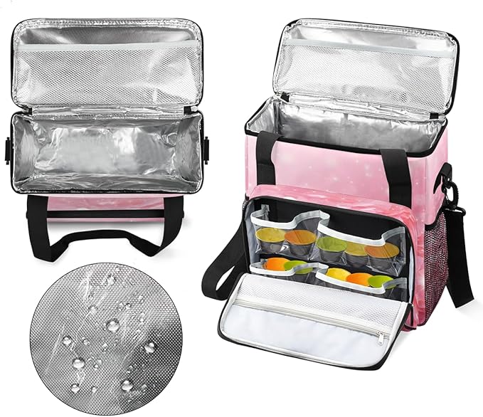 Glitter Sequin Coffee Maker Carrying Bag Pink Portable Travel Storage Tote Bag Compatible with K-Mini or K-Mini Plus Single Serve Coffee Brewer Carrying Case with Multiple Pockets &amp Shoulder Str
