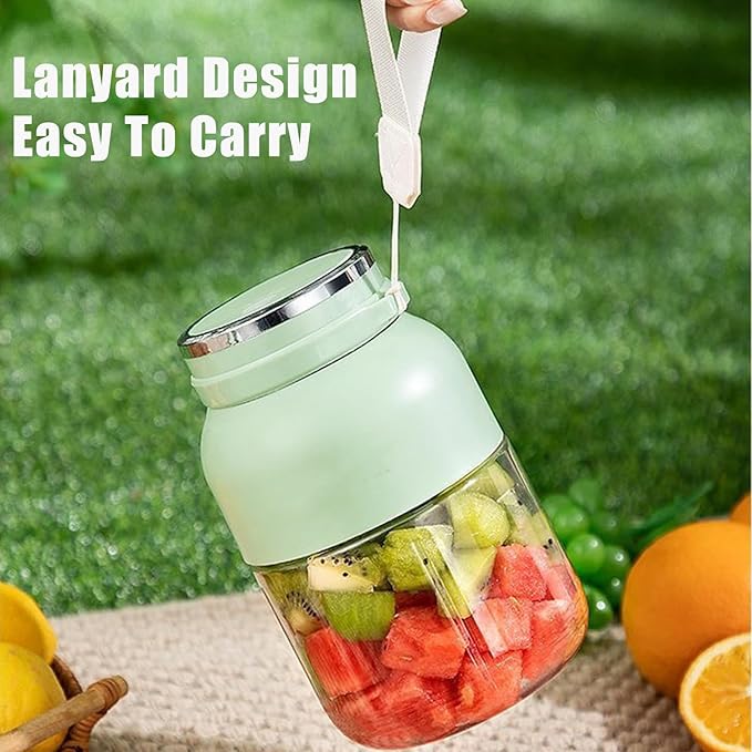 Electric Citrus Juicer 28 Oz with Straw and Two Lids BPA-Free Portable Blender Cups for Fresh Juice Large-Capacity Wireless Blenders Rechargeable for Smoothies Shakes Food Prep (1 Pc)