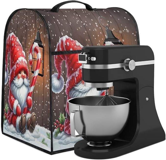cfpolar Kitchen Aid Mixer Cover Compatible with 6-8 Quarts Holly Christmas Dwarf Stand Mixer Cover Kitchen Aid Mixers Accessories Appliance Organizer Bag Dust Covers with Zipper Pocket