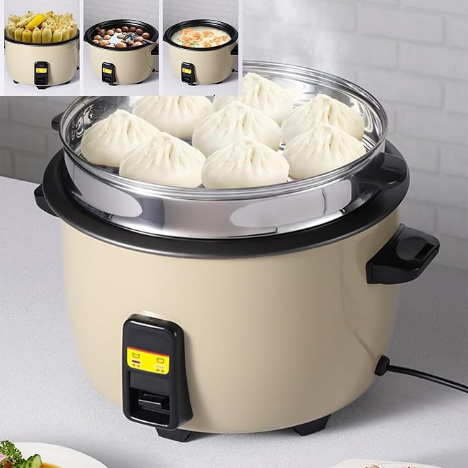 Rice Cooker Large Capacity (8L-23L) with Steamer Canteen Commercial Hotel Home Old-fashioned Large Rice Cooker 8-60 PeopleUS/EU Used(10L)