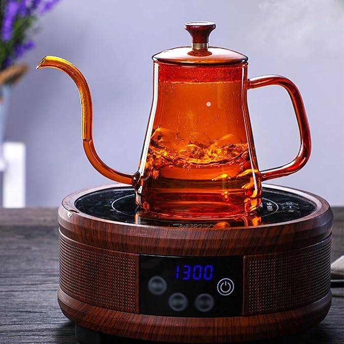 Coffee Maker Coffee Kettle Long Mouth Coffee Pot Gooseneck Thin Mouth Kettle Brewers Handmade Coffee Machine Glass Drip Kettle (35 0 ml/600 ml) Coffee Presses (Color : Pink 350 ml)