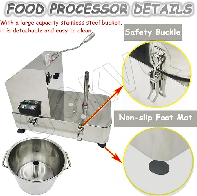 1800w Stainless Steel Electric Vegetable Blender Cutter6/9L Adjustable Speed for Fruits Grains Peanut Ginger Garlic B-HR-9L