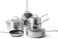 GreenPan Craft Steel 10-Piece Cookware Set with Bonus Pan Protectors Silver