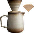 Pour Over Coffee MakerCeramic Coffee Maker With 100 pcs Paper Filter16oz/480ml Pour Over Coffee Dripper (Off White)