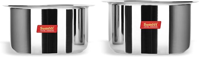 Sumeet Stainless Steel Cookware Set With Lid 5.2 LTR to 6.4 L 2 Piece (Steel)