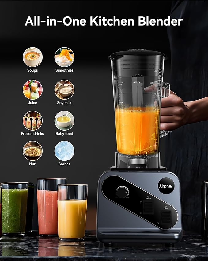 Blenders for Kitchen 2000W Professional Blender 68oz Large Capacity with 27oz To-Go cup Smoothies Blender with 35000RPM to Make Soups Jams Fruit Dishwasher Safe BPA-Free Valentine's Day Gift