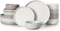 HaWare Stoneware Dinnerware Sets 18-Piece Plates and Bowls Set for 6 Dishes Set for Home Restaurant Speckled Multicolor