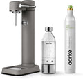 Aarke Carbonator lll with CO2 Cylinder Sparkling &amp Carbonation Water Machine Stainless Steel with PET BPA-Free Reusable Bottle Volume 1L/34 fl oz (Matte Grey)