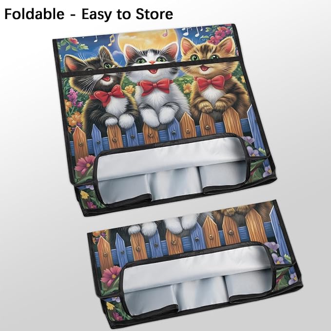 cfpolar Kitchen Aid Mixer Cover Compatible with 6-8 Quarts Cartoon Cat Singing On Flowery Fence Stand Mixer Cover Kitchen Aid Mixers Accessories Appliance Organizer Bag Dust Covers with Zipper Pocket