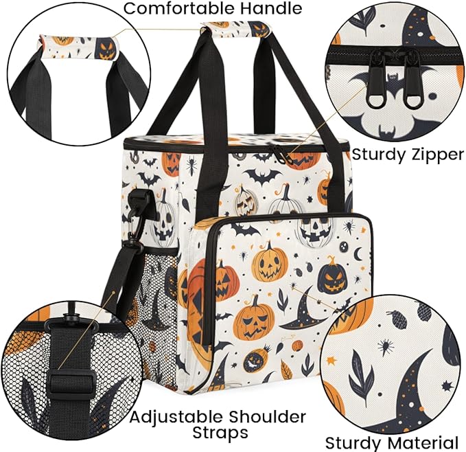 Cartoon Pumpkin Coffee Maker Carrying Bag Cute Pumpkin Travel Storage Bag Compatible with K-Mini or K-Mini Plus Single Serve Coffee Brewer Carrying Case with Multiple Pockets &amp Shoulder Strap