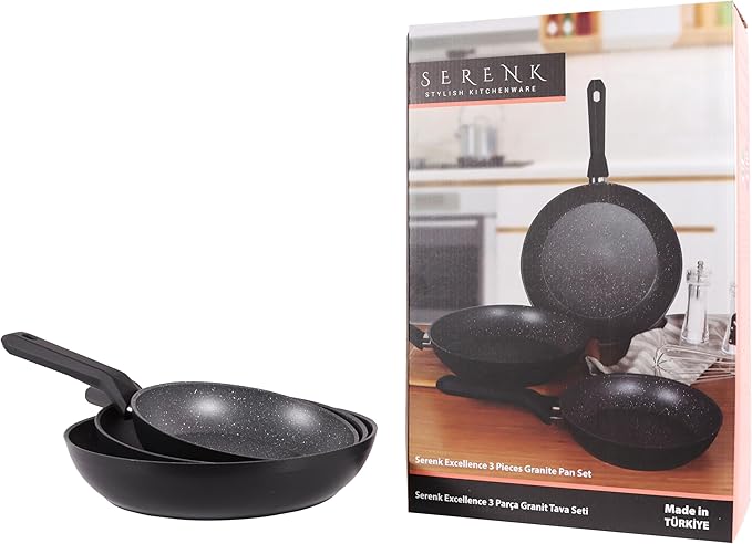 Serenk Pots and Pans Set Stainless Steel Non Stick 7 Pieces Non Toxic Cokware Induction Cookware w/Pots &amp Pans &amp Saucepans Cooking Sets Pots and Pans (Fryin Pan Set 3 Pc)