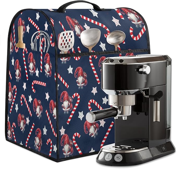 cfpolar Kitchen Aid Mixer Cover Compatible with 6-8 Quarts Christmas Candy Cane Santa Claus Stand Mixer Cover Kitchen Aid Mixers Accessories Appliance Organizer Bag Dust Covers with Zipper Pocket
