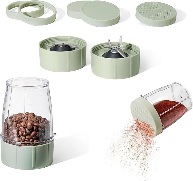 Personal Blender Set 12-Piece 240W Compact Single Serve Blender with Blending and Grinding Cups BPA-Free Dishwasher Safe (Sage Green)