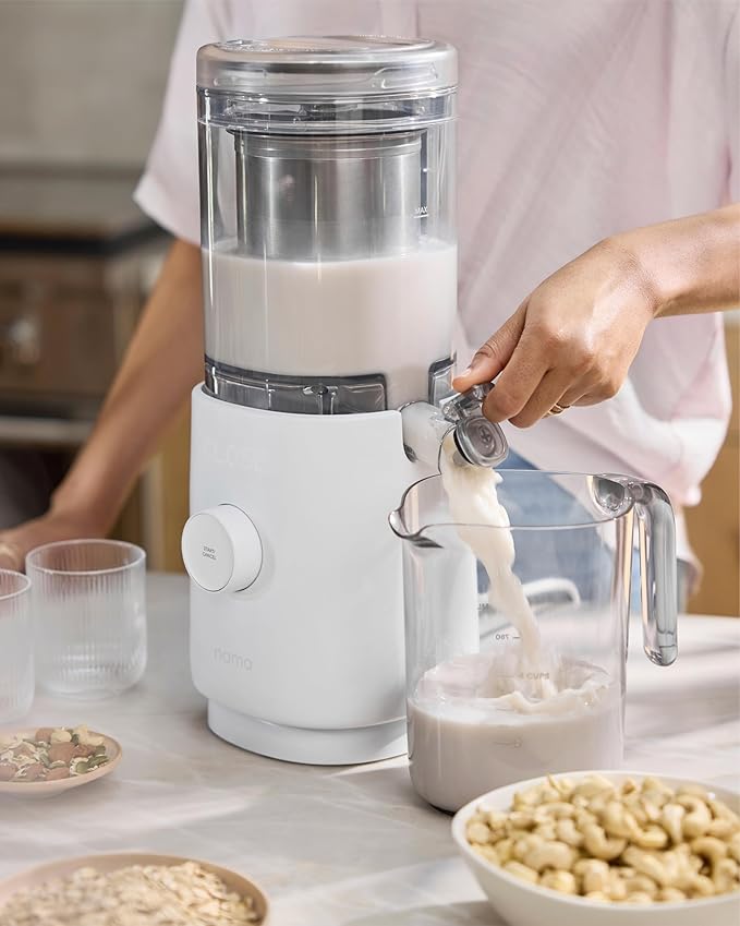 Nama M1 Plant Milk Maker – Homemade Oat Seed &amp Nut Milk Maker Machine – Smooth Creamy Texture Barista Quality Milk in Minutes – Blends &amp Strains in One Container – Easy to Clean