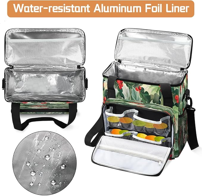 Christmas (734) Coffee Maker Carring Bag Travel Carrying Storage Tote Bag Compatible with Keurig K-Mini or K-Mini Plus Portable Single Serve Coffee Brewer Case with Pockets for K-cup Pods