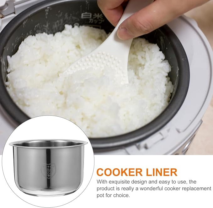 Ciieeo Rice Cooker Pot Inner Stainless Steel Inner Cooking Pot 3L Rice Cooker Inner Tank Cooker Liner Container Cooker Inner Pot Electric Pressure Cooker Pot for Kitchen