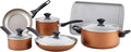 Farberware nonstick 11pce Aluminium cookware tools and bakeware set - Copper