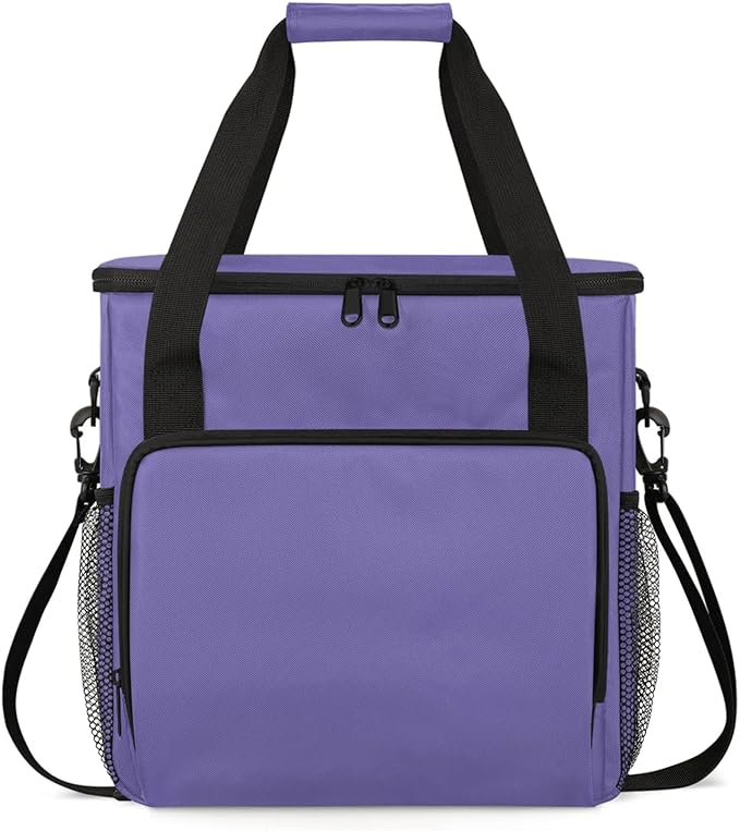 Purple Coffee Maker Carrying Bag Waterproof Insulated Leakproof Cooler Bag Portable Storage Tote Bag Organizer With Shoulder Strap