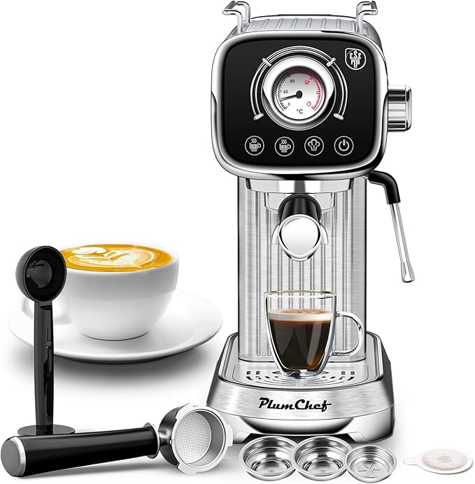 High-Pressure Coffee Maker Stainless Steel High-Pressure Espresso Machine 0.8L Water Tank Steam Control Frothy Drinks Ideal for Home Baristas Perfect for Specialty Coffee
