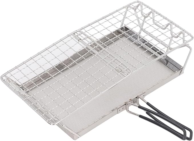 Camp Stove Toaster Stainless Steel Foldable Portable Camp Stove Toaster Tray Rack for Outdoor