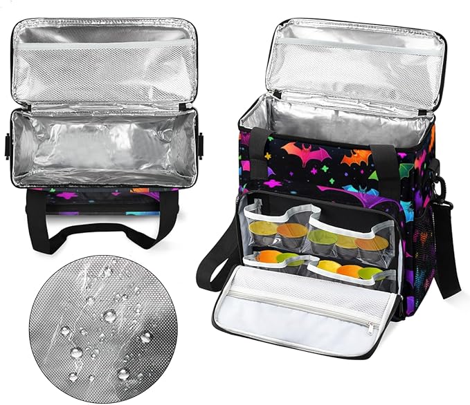 Gothic Bat Coffee Maker Carrying Bag Mystical Bat Travel Storage Bag Compatible with K-Mini or K-Mini Plus Single Serve Coffee Brewer Carrying Case with Multiple Pockets &amp Shoulder Strap