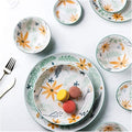 Elegant Dinnerware Set Dinner Plates Bowls Set Luxurious Reactive Glaze Dinnerware Set Plates Dishes Bowls Gift Idea for Any Occasion (Color : 26 Piece Set) (7 Piece Set)
