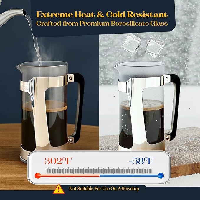 ESPRO French Press Bundle - P5 Stainless Steel French Press with 100 Count Coffee Paper Filters