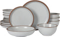 Gibson Elite Lagos Coupe Dinnerware Set Service for 4 (16pcs) Light Grey