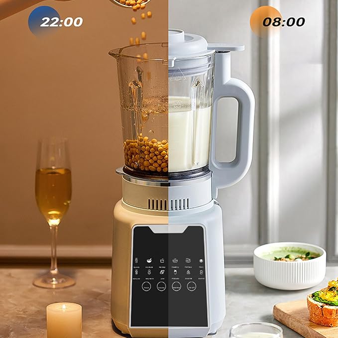 Automatic Nut Milk Maker Multifunctional Low Noise Keep Warm 24H Timer 1200W 1650ml Capacity (US Plug 110V)