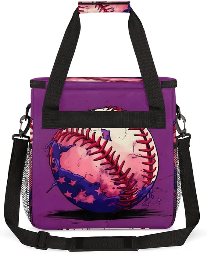 Sport Baseball Coffee Maker Carrying Bag Graffiti Baseball Travel Storage Bag Compatible with K-Mini or K-Mini Plus Single Serve Coffee Brewer Carrying Case with Multiple Pockets &amp Shoulder Stra
