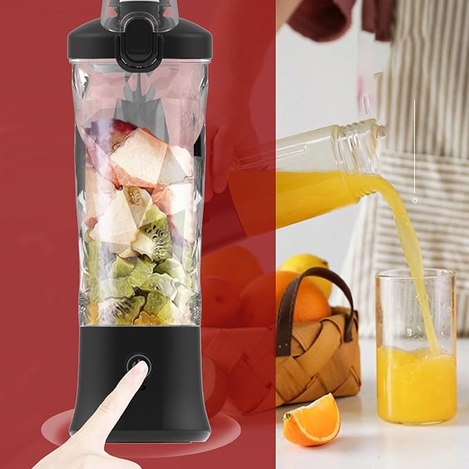 Portable Blender 600ml Cordless Blender for Shakes and Smoothies Rechargeable Mini Blender Cup with Stainless Steel Blades Juicer Cup Machine for Home Outdoor