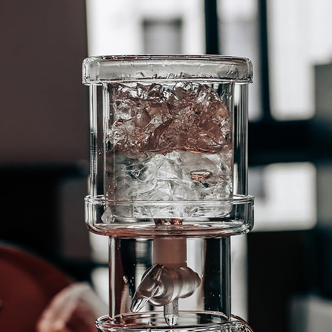 Iced Coffee MakerHandmade Cold Brew Coffee Make with Adjustable DripperCreative Cold Brew Coffee MakerIce Cold Brew Dripper Detachable Glass Cold Brew Maker for Home Office