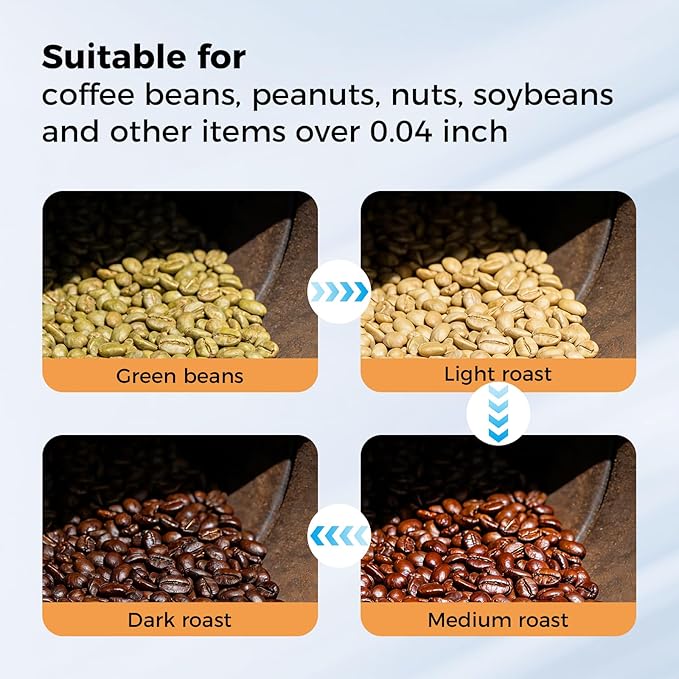 Coffee Bean Roaster Electric Coffee Roaster coffee Bean Baker Peanut Roasters Gas Burner Drum Type Stainless Steel for Home and Commercial Use14.5L/3.83gal