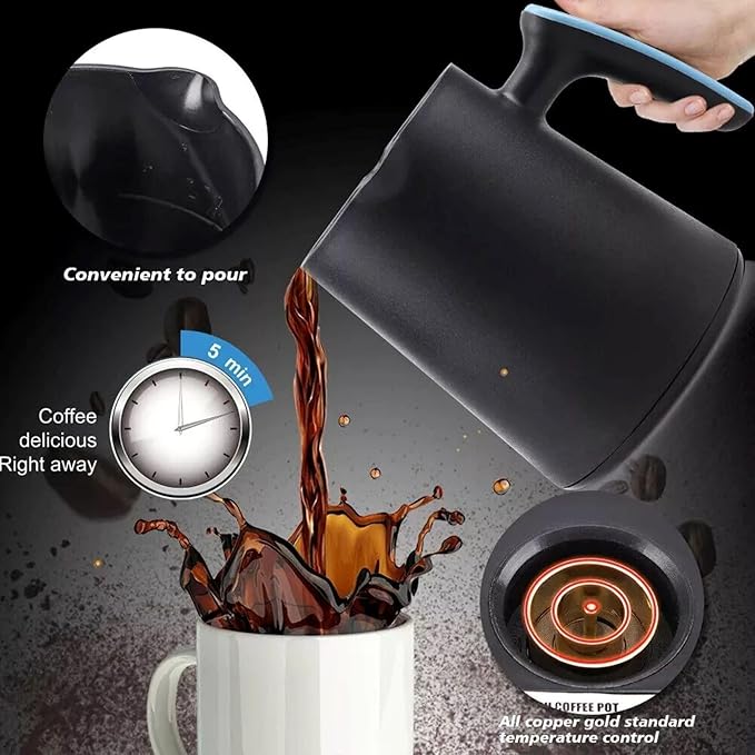 MARADO Turkish Arabic Greek Coffee Pot Maker Electric Machine 110v US PLUG 100% BPA-free 1-4 Cups Brewing Capacity with Cook Sense Technology Anti - Overflow cooking (Blue) NORMAL MA-1688