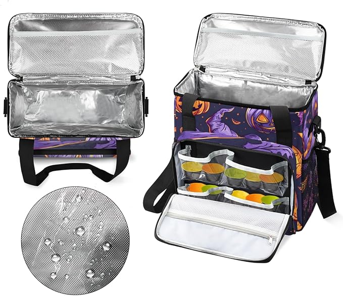Gothic Pumpkin Coffee Maker Carrying Bag Halloween Pumpkin Travel Storage Bag Compatible with K-Mini or K-Mini Plus Single Serve Coffee Brewer Carrying Case with Multiple Pockets &amp Shoulder Stra